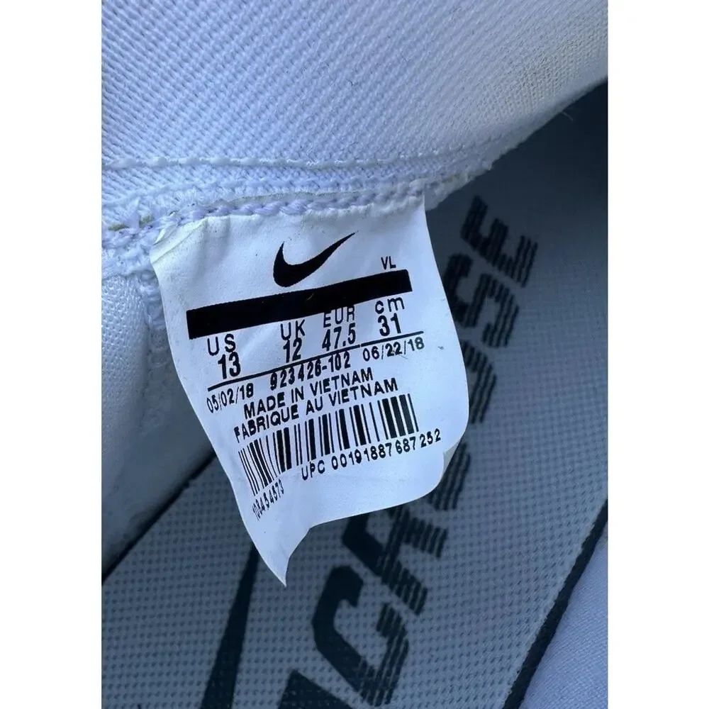 Size 13 Nike Alpha Huarache 6 Elite Gray Lacrosse Cleats Turf 923426-102